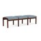 Lesro Lenox Wood 3 Seat Bench Wood Frame, Walnut, RS Rain Song Upholstery LW3001 - alternate 2